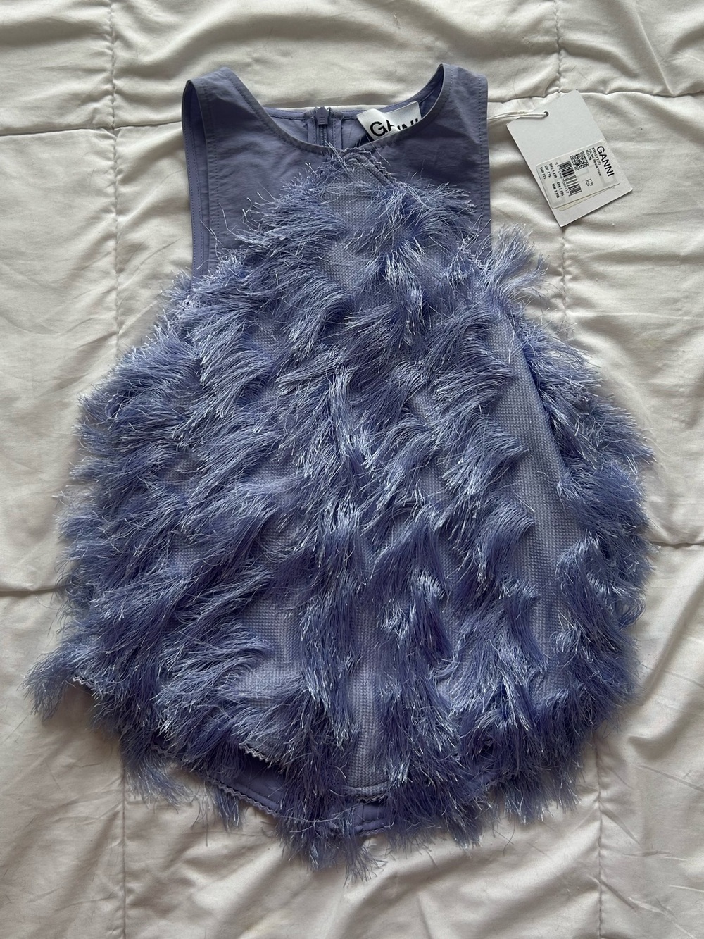 GANNI feathered top